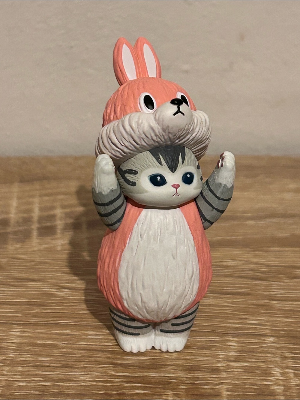 Cute Mofusand Pink Bunny Costume Cat Figurine